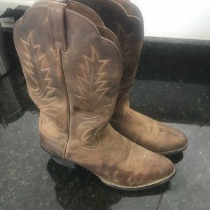 Brown Ariat western cowboy boots